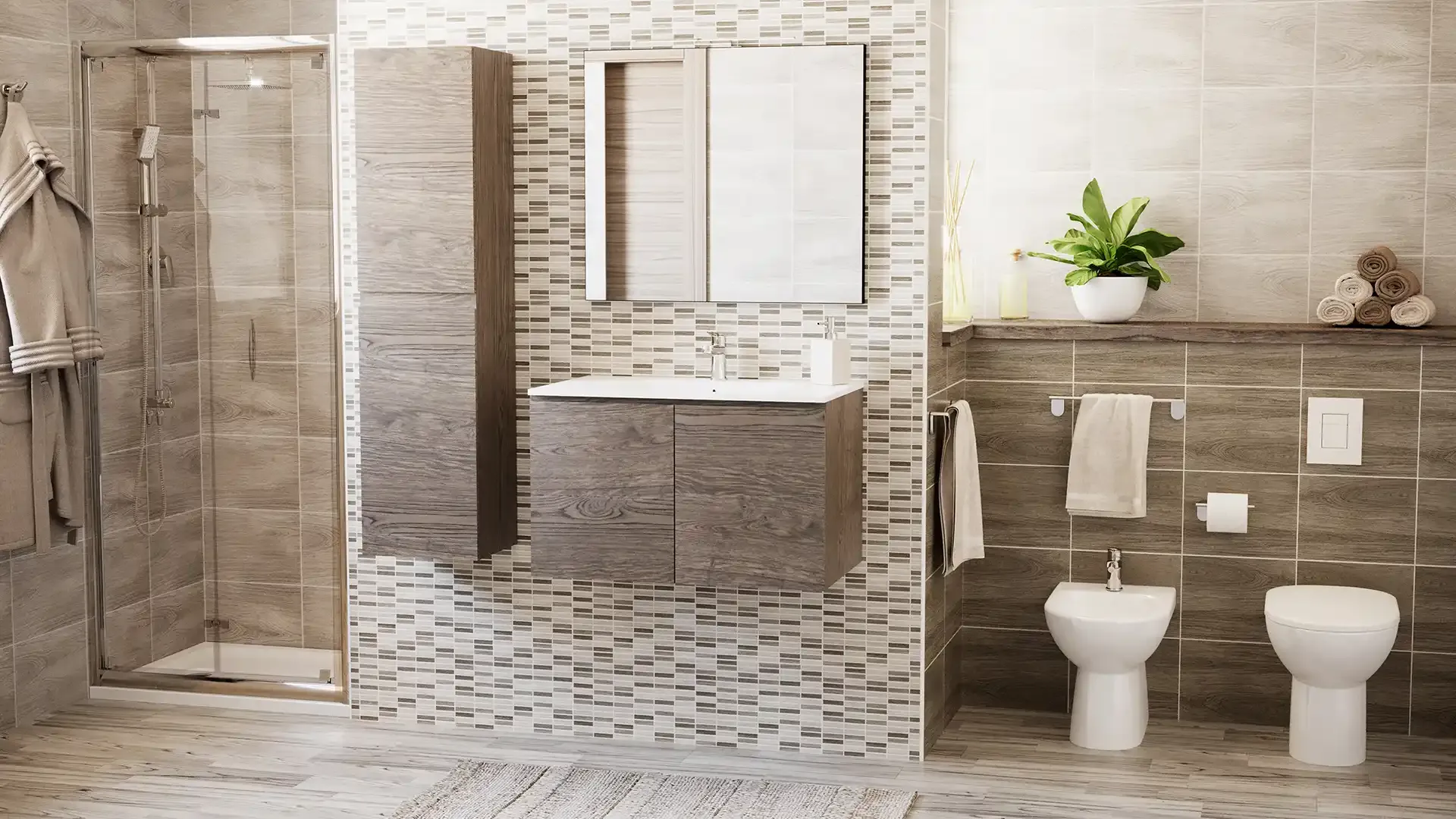 Ambientazione Country per bagno