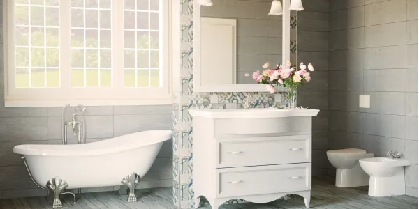 Ambientazione retrò per bagno