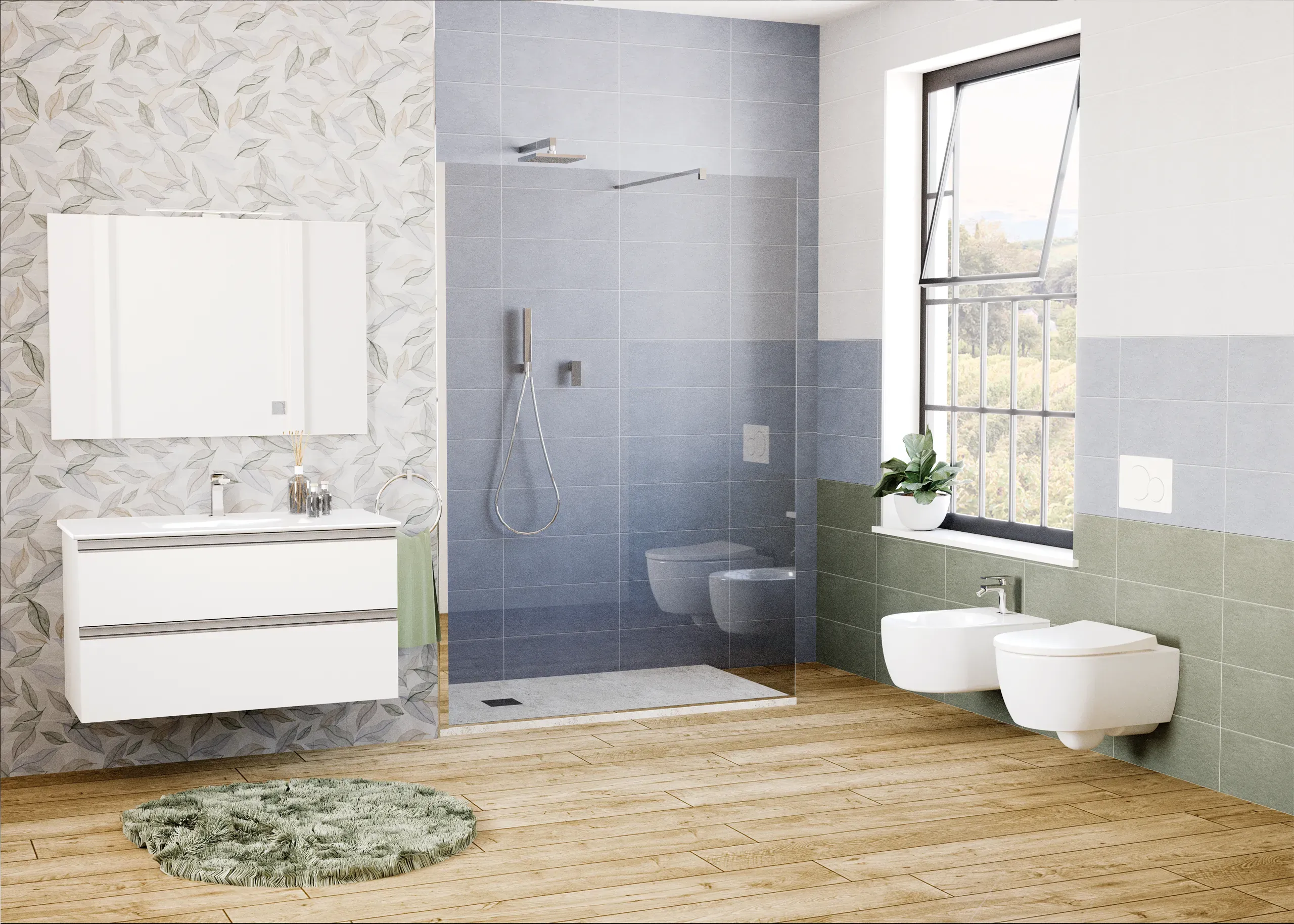 Ambientazione Easy Salvia per Bagno
